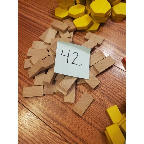 Lot of 426‎ Thick Geometric Wooden Pattern Blocks Math Manipulative Shapes - Picture 8 of 16